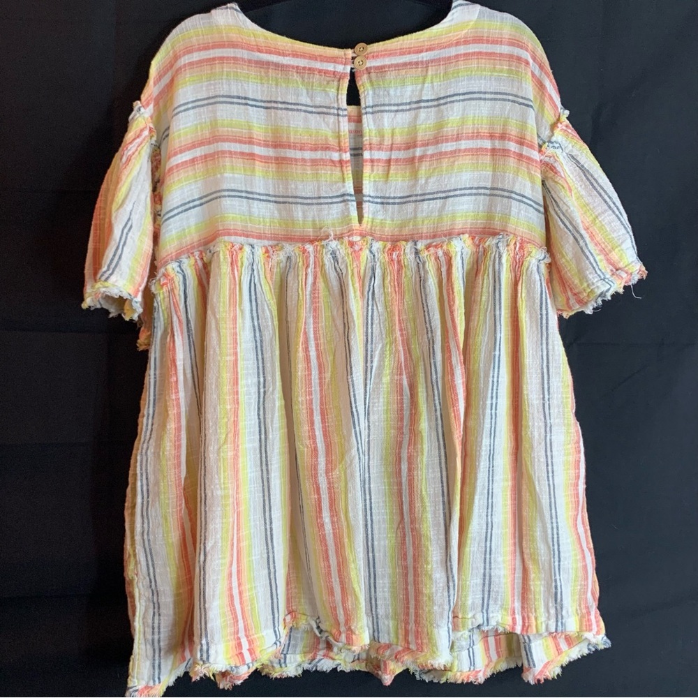 Free People Summer Nights Cotton Striped Wide Sleeve Tunic Dress, size S - Picture 12 of 13